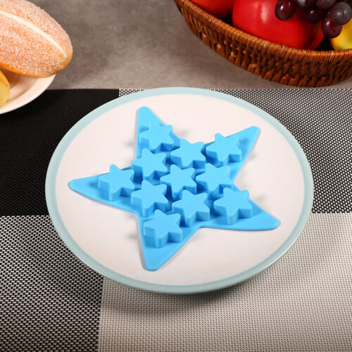 JY (Blue)Five Star Shaped Cool Silicone Ice Cube Tray Freeze Mold Maker Tools - Foto 1 di 6