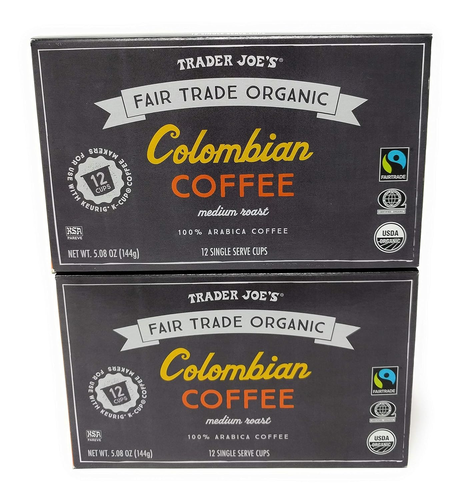 Trader Joe'S Organic Colombian Coffee 12 Single Serve Cups (Pack of 2)