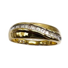 Solid 10k Yellow Gold Natural Diamond Mens Wedding Band Ring Size 10.5