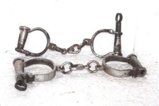 Iron Handcuffs Antique Style police Shackles Props Iron Hand Cuff Key set of 2