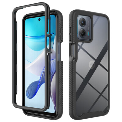 For Moto G Power 5G 2023, Hybrid Bumper Transparent Acrylic Back Cover Case