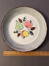 BLUE RIDGE SOUTHERN POTTERIES GINGHAM FRUIT  10 1/4" DINNER PLATE
