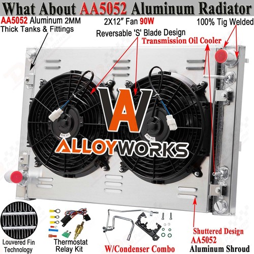 3 Row Radiator+Shroud Fans For 2008-2013 Infiniti G35 3.5L/G37 3.7L G25 ...