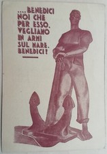 CARTOLINA REGIA MARINA MARE ARMI NAVI SOMMERGIBILE ANCORA PROPAGANDA REGO