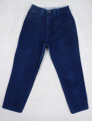 Vintage Lee Womens 12 Long High Waisted Mom Jeans Blue relaxed Made in USA