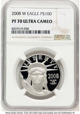 2008-W Proof Platinum Eagle 1 oz Brown Label NGC PF70 2940.00 per troy oz