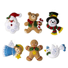 DIY Bucilla Holiday Favorites Christmas Felt Tree Ornament Kit