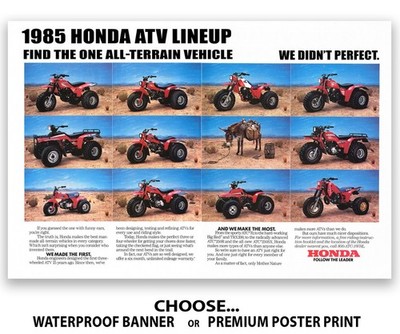 1985 Honda ATC Line Up Flyer Poster Banner Ad OEM Brochure Specs