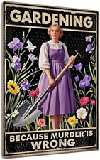 Gardening-Themed Funny Sign   Classic Vintage Style, Humorous Decor for Gardenin