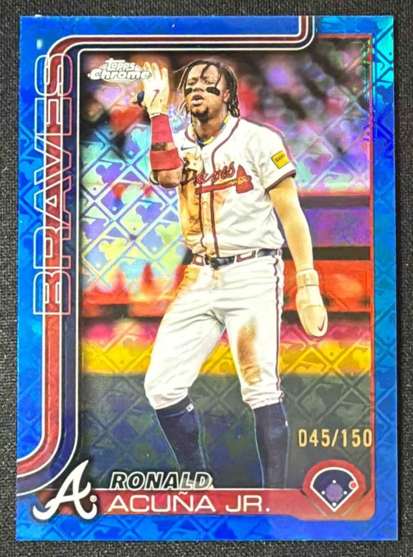 2025 Topps Chrome LogoFractor Ronald Acuna Jr. #257 Blue Refractor 45/150 Braves