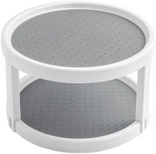 2 Tier Non Skid Spice Rack Turntable 10 Inch Spinning Organizer Non Skid Lazy