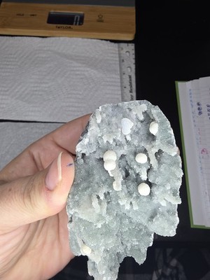 Mordenite On Blue Chalcedony #1 Cut Base 250g