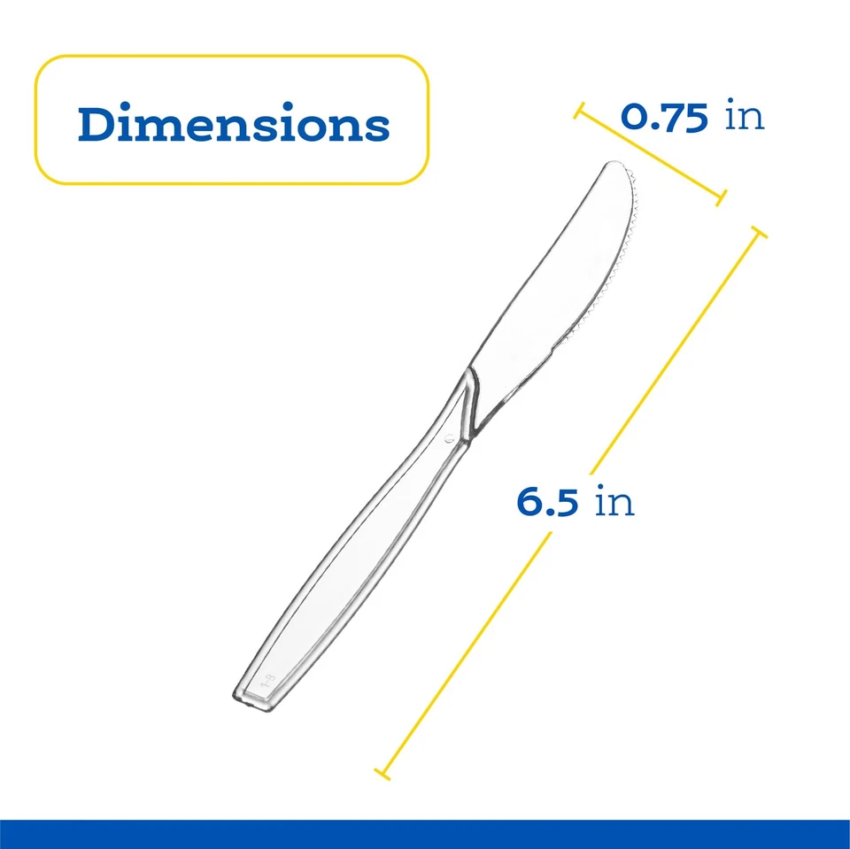 Cuchillos desechables de plástico transparente caja de 300 unidades Foto 3 de 4
