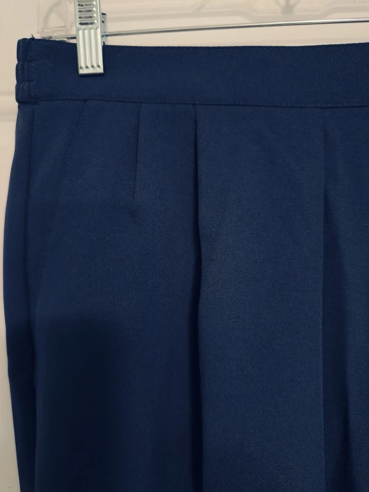 Kathie Lee Ladies Navy Blue Side Button Trousers Sz 12R Vtg - Image 4 of 4