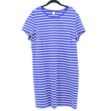 Old Navy Striped Tee Dress Womens XXL Blue Casual Nautical Coastal Preppy Resort