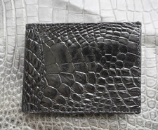 Black Genuine Crocodile Leather SKIN Men's Money Clip WALLET Y20