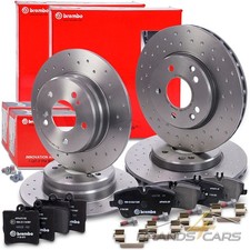 BREMBO XTRA BREMSSCHEIBEN+BELÄGE VORNE+HINTEN FÜR MERCEDES C-KLASSE W203 CLK SLK
