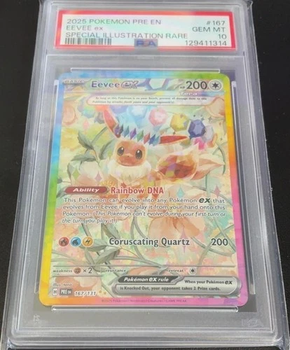 Pokemon Eevee EX Prismatic Evolutions Sir Holo PSA 10 Gem Mint 167/131