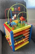 Large Wooden Toddler activity cube in GC dry erase magnet board Unbranded