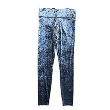 LOU  GREY Crushed Velour Leggings Womens Medium Blue Velvet Holiday Stretch
