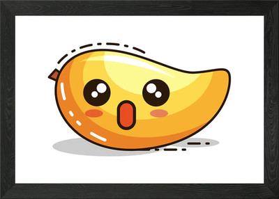 Emoticon Mango Wow Art Framed Wall Art Poster Canvas Print Picture