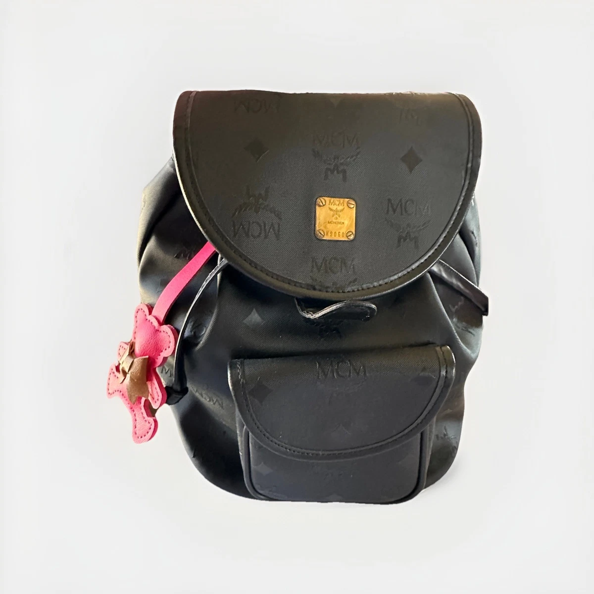 GUC MCM Mini Black Leather Drawstring Backpack Mini Dessau Drawstring Bag in Visetos Black | MCM ®US main image 2