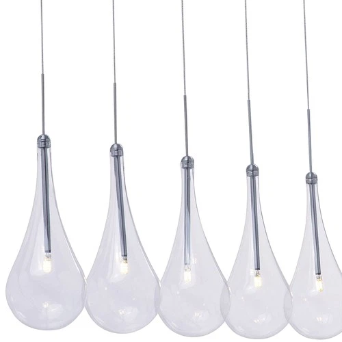 ET2 Larmes 58" Wide 9-Light Chrome LED Island Pendant Light - Picture 2 of 3