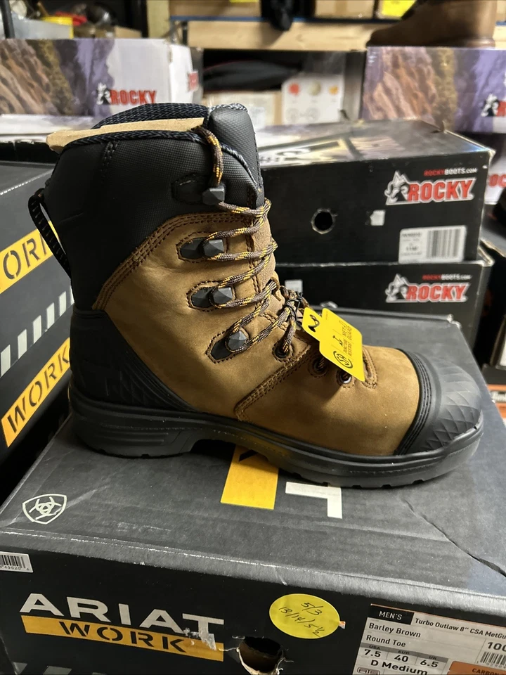 Ariat Hombres Trabajo 7.5D Turbo Outlaw 8” CSA Met Guard WP Puntera de Carbono EH Sin Metal Foto 3 de 4