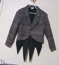 Disney Halloween Nightmare Before Christmas Black White Stripe Jacket boys 9/10