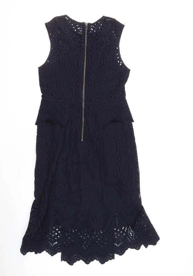 Vestido negro de encaje línea A Whistles para mujer talla 10 Foto 2 de 4