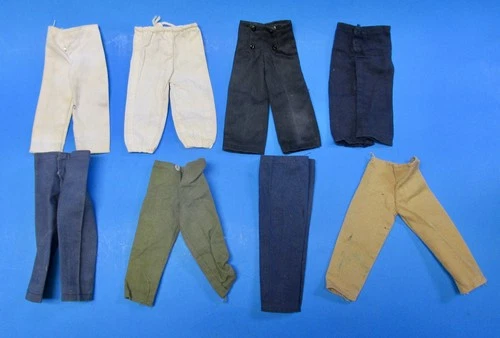 Vintage GI Joe 1964/Adventure TeamPants Clothes Lot Navy Army Tan White