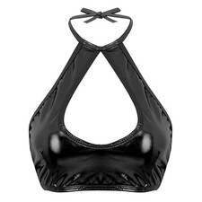 Women Lace Trim Hollow Out Open Nipples Bralette Push Bra Top Bralette Nightwear