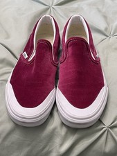 Vans Burgundy Suede Slip-On Sneakers, Women 7.5 Men 6