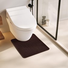 TYUU Toilet Rug, Thin Rugs U Shaped 1'8" X 2' U-Shape , Brown01
