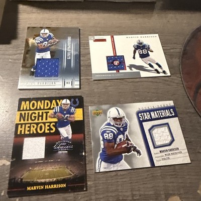MARVIN HARRISON GAME USED LOT 10 ULTIMATE COLLECTION + TOPPS + FLEER + COLTS HOF