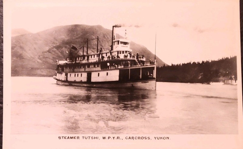 Steamer Boat Tutshi RPPC Postcard Carcross Yukon Canada w/ YUKON Cancel