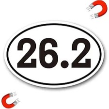 26.2 Marathon Car Magnet - Black Running Decal Sticker for Vehicles, Black