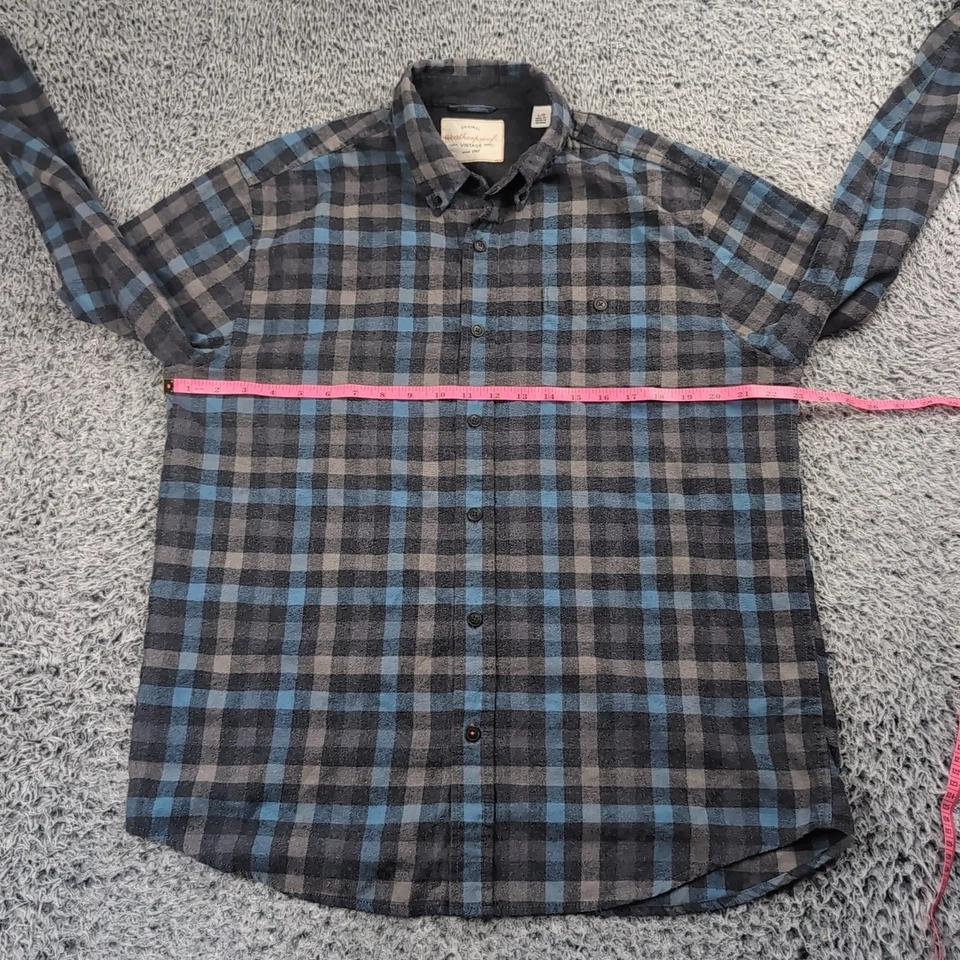 Weatherproof Vintage Shirt Men Large Blue Check Flannel Lumberjack Button Down - Image 3 of 4