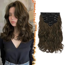 12" 6PCS Chestnut Brown Wavy Hair Extensions for Women Daily Party 105E646832