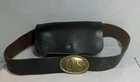 Civil War  Leather Ammo Pouch with Brass US Buckle And Belt