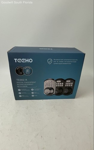 Teeho TE002-K Digital Fingerprint Keypad Deadbolt With Knob Not Tested In Box