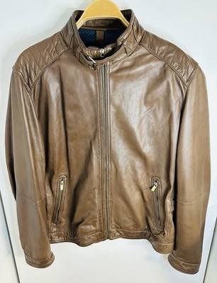 Massimo Dutti Herren Gr. XXL hellbraun Nappaleder Cafe Racer Jacke hervorragender Zustand