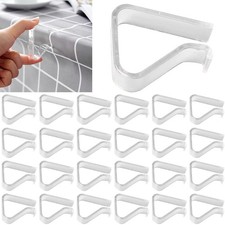 24 Pieces Transparent Clear Tablecloth Clips, Plastic Table Cloth Clips Windproo