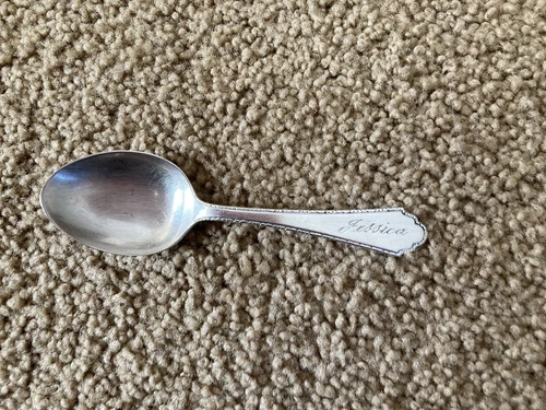 LUNT TREASURE 1921 STERLING BABY/CHILD SPOON - MONOGRAM JESSICA