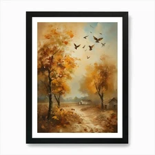 Printable Wall Art, Vintage Landsca Framed Wall Art Poster Canvas Print Picture