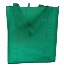 Large Size Reusable GROCERY BAG - KELLY GREEN - Recyclable Shopping Tote - NEW