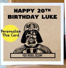 DARTH VADER Happy Birthday greetings Card STAR WARS DAD SON Uncle personalised