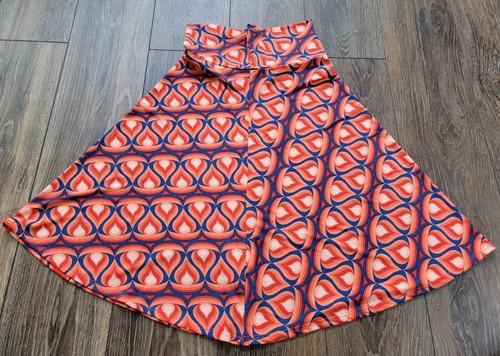 LuLaRoe Azure einfach bequemer Rock weiß marine orange Damengröße Small - Bild 4 von 9