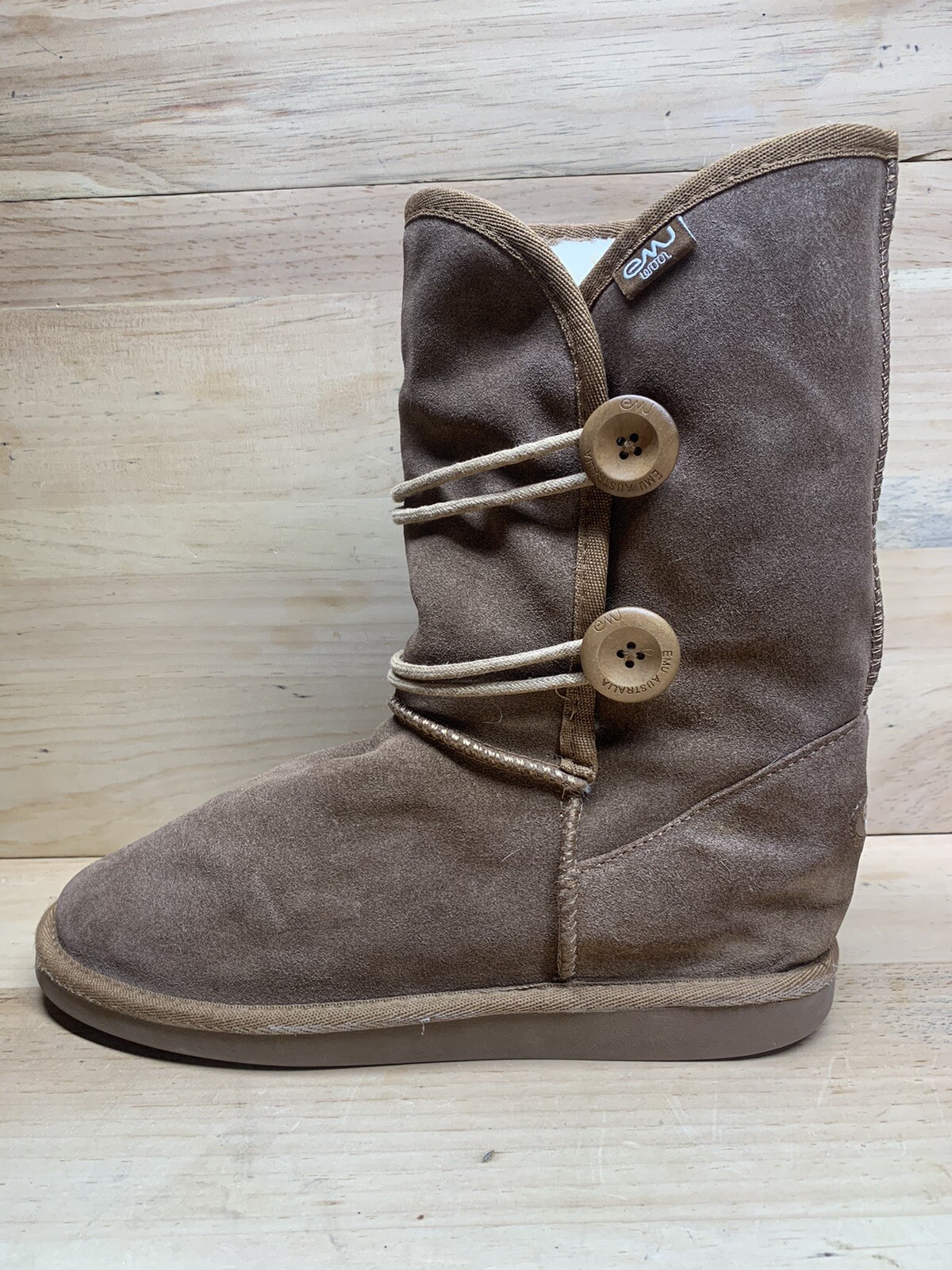 EMU Wool Suede Shearling Brown Suede 