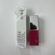 Clinique Pop Lip Colour + Primer Lipstick in “10 Punch Pop” Full Size .13oz NEW